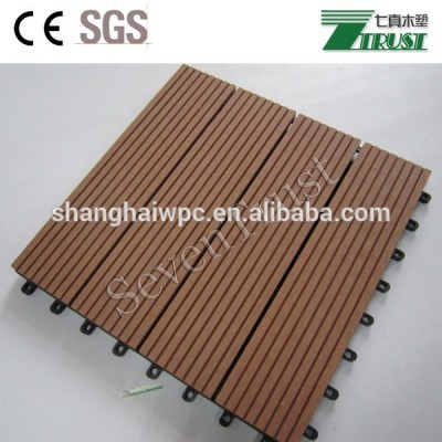 Waterproof outdoor wpc DIY tiles,easy install COMPOSITE interlocking deck tiles